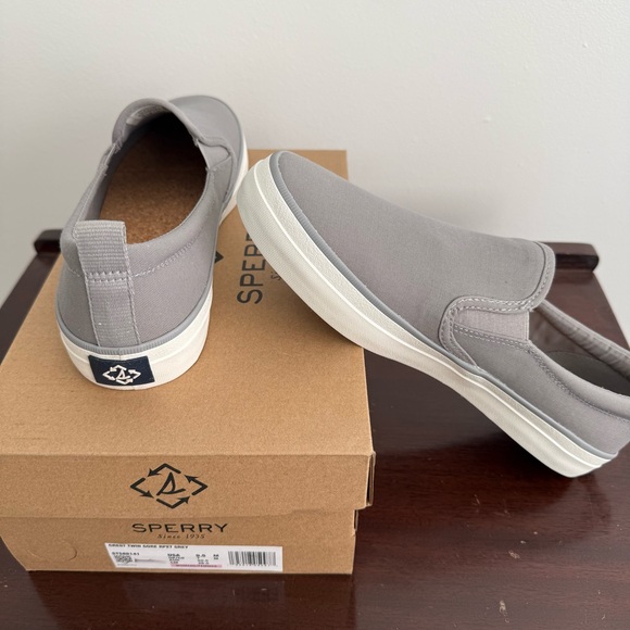 NWT Sperry  Women's Grey Crest Twin Gore Seacycled  Canvas Sneakers. S 9.5 - Picture 5 of 8